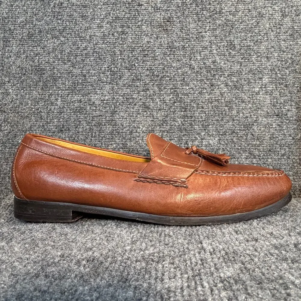 Cole Haan Mens Brown Leather Tassel Loafers Slip On Dress Shoes Size 14W Classic